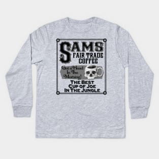 Trader Sam's Coffee- Dark Blend Kids Long Sleeve T-Shirt